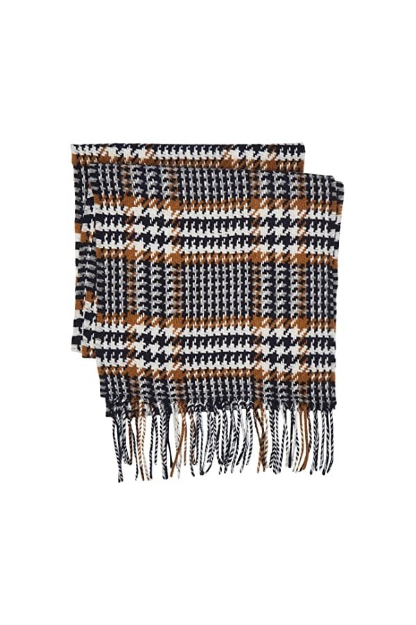 Hackett London Écharpe texturée, Bleu Marine/Taupe, Taille Unique Homme