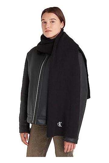 Calvin Klein Archive Logo Scarf 265 Écharpe tricotée, Black, OS Femme