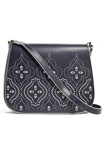 Vera Bradley Womens Laser-Cut Saddle Crossbody Morocco Navy Cross Body