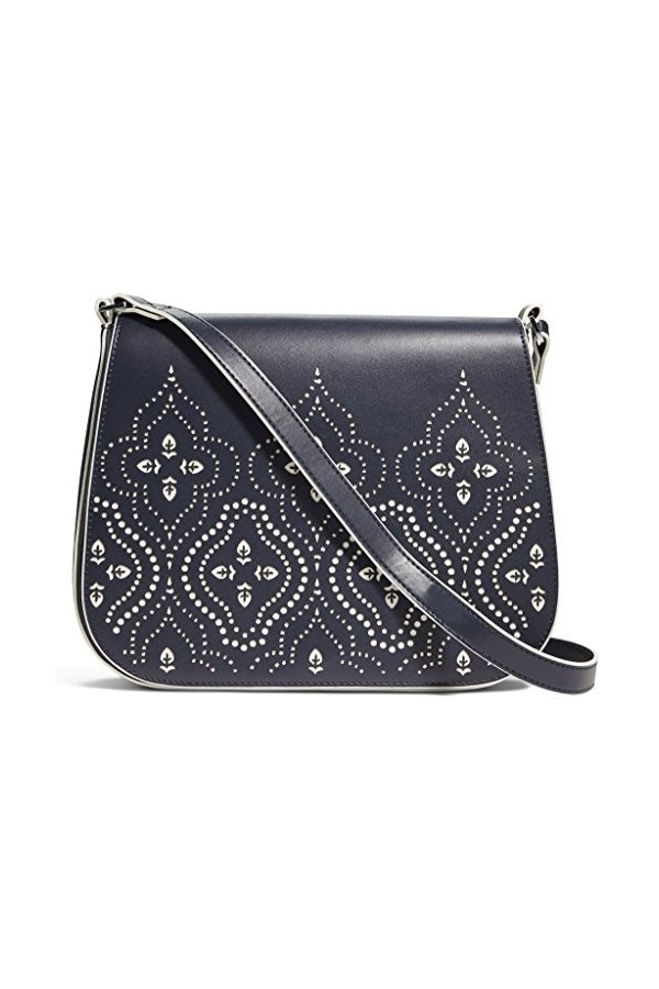 Vera Bradley Womens Laser-Cut Saddle Crossbody Morocco Navy Cross Body