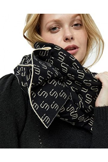Desires Lupi Écharpe tricotée 3, 100 Black, Taille Unique Femme