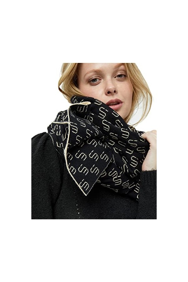 Desires Lupi Écharpe tricotée 3, 100 Black, Taille Unique Femme