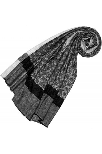 LORENZO CANA Echarpe de 100% Cachemire pour la femme – 70 x 200 cm, à carreaux, naturel - souple et noble – une sensation de 