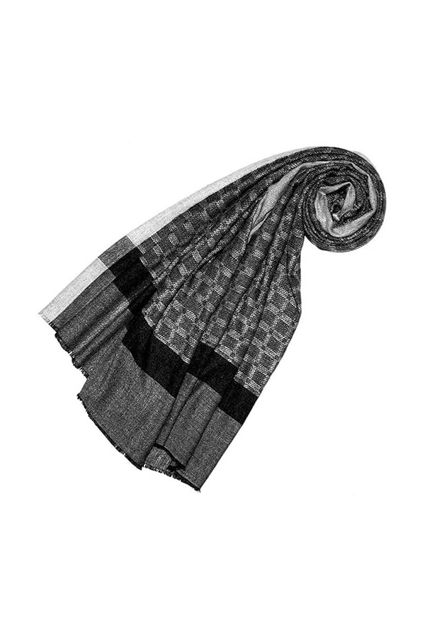 LORENZO CANA Echarpe de 100% Cachemire pour la femme – 70 x 200 cm, à carreaux, naturel - souple et noble – une sensation de 