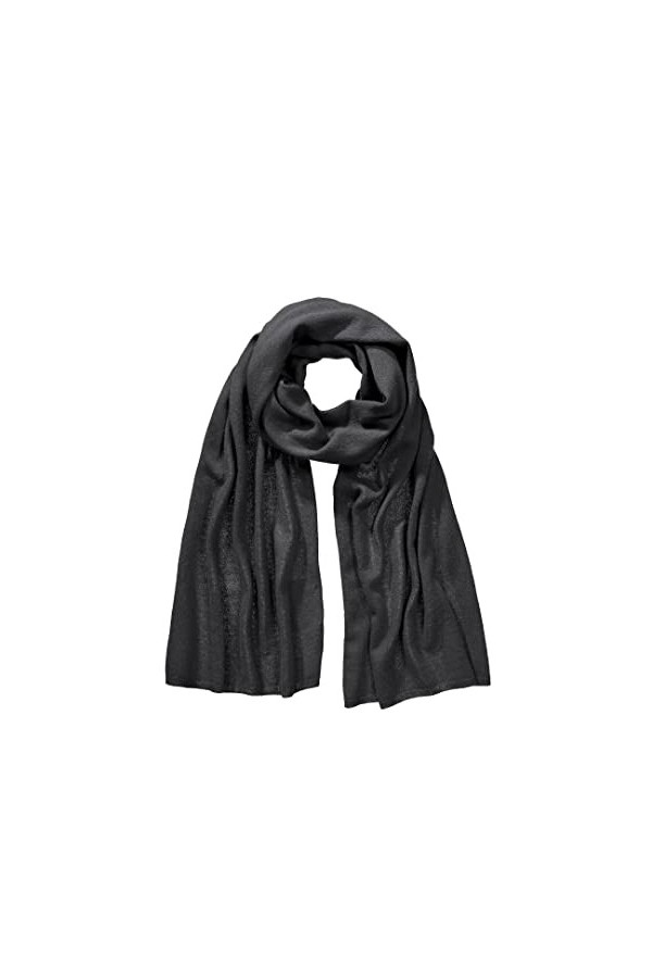 Ulla Popken Écharpe mélangée en Cachemire, Noir, Taille Unique Femme
