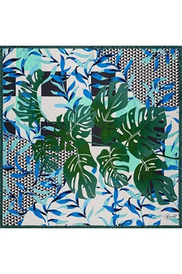 Roeckl Chess Leaves 100 x 100 cm Écharpe de Mode, Multi Olive, Taille Unique Femme