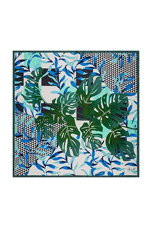Roeckl Chess Leaves 100 x 100 cm Écharpe de Mode, Multi Olive, Taille Unique Femme