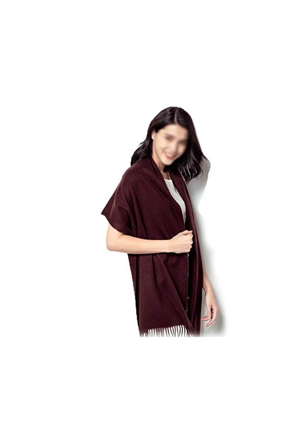 TYXL Foulard de Soie Femme, Écharpe Femmes 100% Laine Écharpe Châle Robe Hiver Chaud Cachemire Écharpe Femme Automne Épais Mo