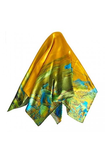 des milliers de kilomètres de rivières et de Montagnes Photo Grande écharpe en Soie Grande écharpe en Satin de Soie Sauvage p