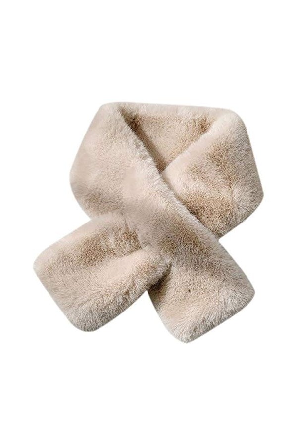 Femmes Wrap Col Écharpe Femme Automne et Hiver Doux Col en Peluche Écharpe dhiver Doux Chaud Couleur : Beige, Taille : 85x1