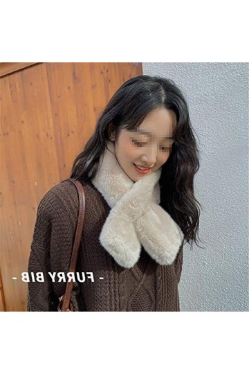 Femmes Wrap Col Écharpe Femme Automne et Hiver Doux Col en Peluche Écharpe dhiver Doux Chaud Couleur : Beige, Taille : 85x1