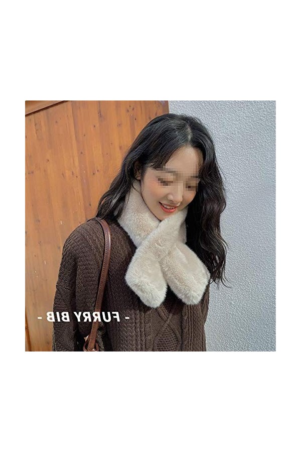 Femmes Wrap Col Écharpe Femme Automne et Hiver Doux Col en Peluche Écharpe dhiver Doux Chaud Couleur : Beige, Taille : 85x1