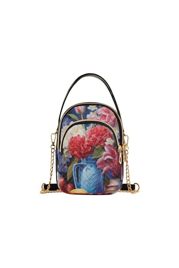 GAIREG Sac à bandoulière matelassé champignon sarcelle pour femme, Mignon champignon grenouille