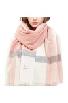 WYDM Écharpe 100% Cachemire, écharpes de Tartan dhiver et enveloppements for Femmes, Plaid avec écharpes de châle en Envelop