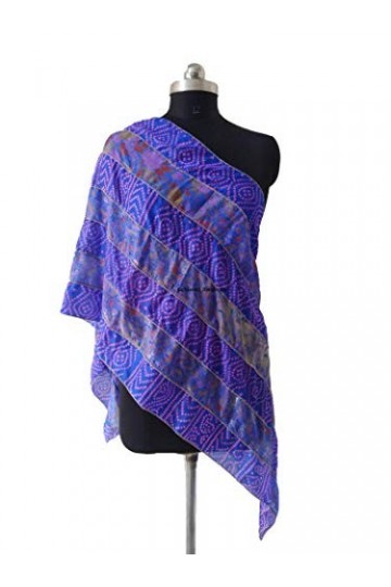 Rajbhoomi Lot de 10 écharpes en soie pour femme 48 x 178 cm