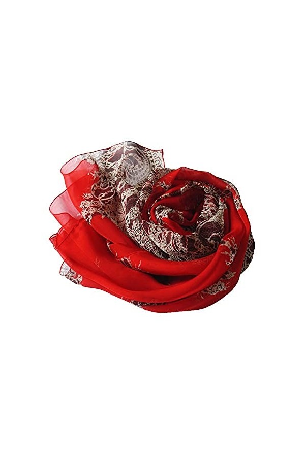 ZJH Élégant Écharpe en Soie pour Femmes Foulard imprimé Foulard à imprimé Écharpes Châle Sunscreen Écharpe châle Cadeau pour