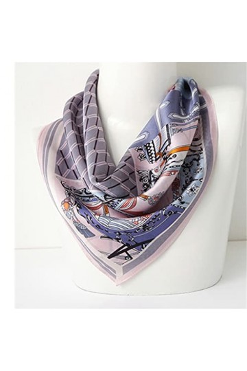 YWSZJ Écharpe de Soie Rose et Violette Printemps et Automne mère Mince Petite écharpe carrée Foulard Femme mûrier Foulard Co