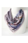 YWSZJ Écharpe de Soie Rose et Violette Printemps et Automne mère Mince Petite écharpe carrée Foulard Femme mûrier Foulard Co