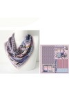YWSZJ Écharpe de Soie Rose et Violette Printemps et Automne mère Mince Petite écharpe carrée Foulard Femme mûrier Foulard Co