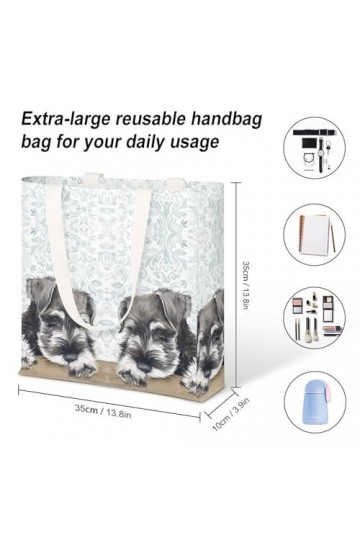 OTRAHCSD Sac fourre-tout en toile, sac à main motif chien schnauzer, sac à bandoulière pour femme, travail quotidien, Chien S