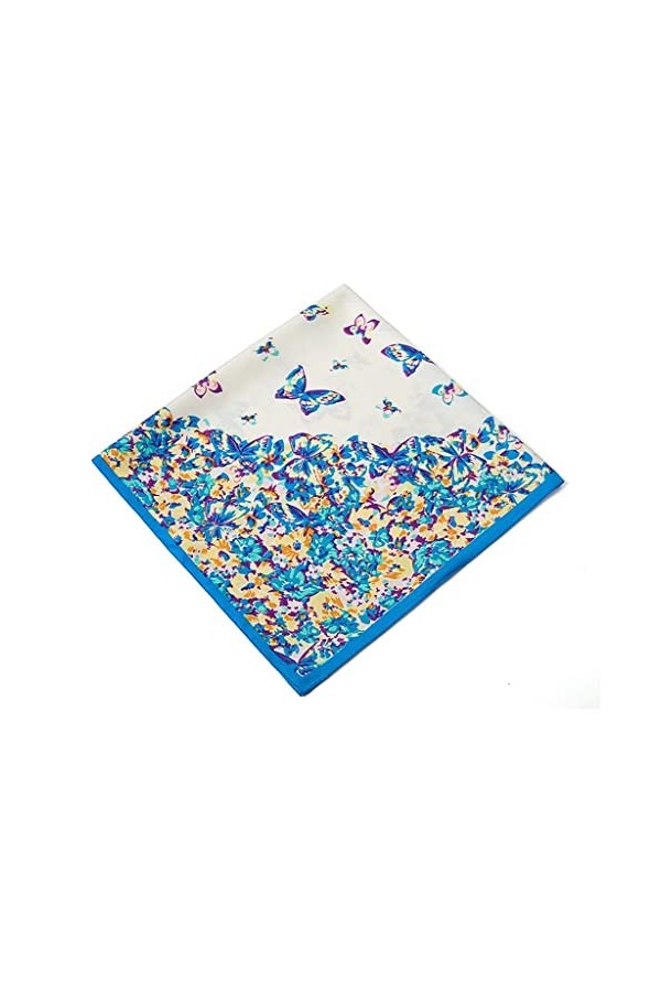 Kigauru Écharpe Mode Femmes Écharpe Papillon Partie Imprimer Hijab Soie Satin Châle Écharpes Foulard 60 * 60CM Color : A, Si