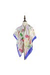 JTRHD Foulard Carré Large Écharpe en Soie imprimée for Femmes Grande Écharpe carrée Châle à Motif Floral Doux Léger Couleur 