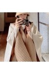 SZWH Laine Cachemire châle Automne Hiver écharpe Plaid Cape Cape épaissie Tweed Veste Femme Voyage extérieur Doux Chaud échar