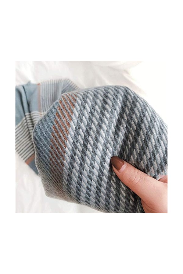 Écharpe Cachemire Coréen Sauvage Fille Brume Bleu Couple Écharpe Chaud Air Conditionné Chambre Châle