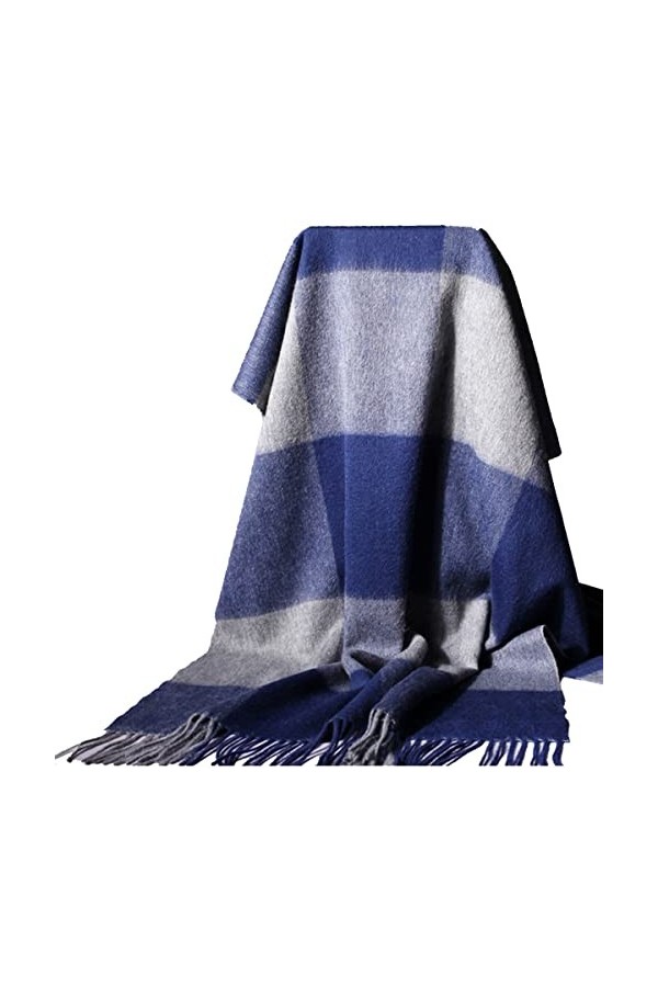 AGOUNOD Couverture écharpes for Femmes Grande Grille Hiver Chaud Treillis Grande Laine Tartan écharpe Mode Longue Rose Doux C