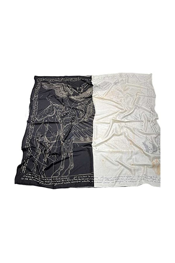 WSPDSD Écharpe en laine Pegasus mode polyvalente femme col plastron printemps et automne châle chaud roulé à la main grande é