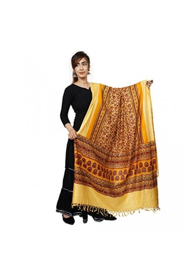 Handicraft Bazarr Outwear Écharpe dhiver chaude pour femme en coton doux et soie 122 x 213 cm