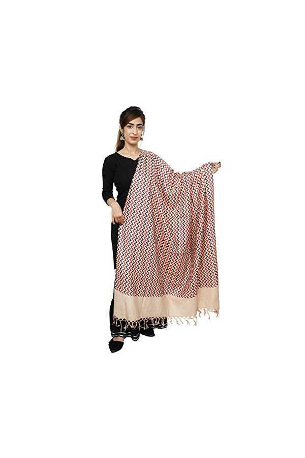 Handicraft Bazarr Écharpe douce unisexe en coton et soie pour femme 213 x 122 cm