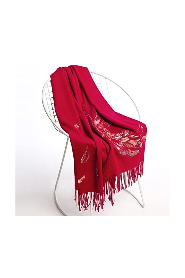 Foulard en Soie, Couverture Écharpe dHiver avec Motif Imprimé Écharpes Longues et Chaudes en Cachemire pour Femmes et Hommes