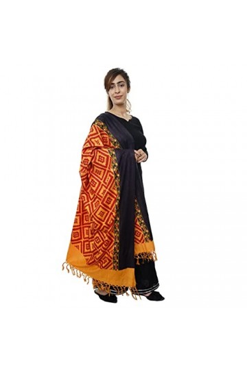 Handicraft Bazarr Écharpe traditionnelle en cachemire pour femme - Style vintage - 213 x 122 cm - Imprimé à la main - Motif f