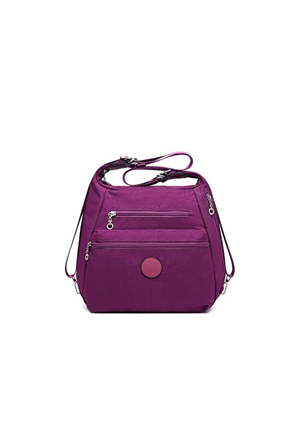 Kono Sac à dos à bandoulière imperméable et antivol pour femme, sac à bandoulière tendance, sac à dos de voyage, sac à bandou