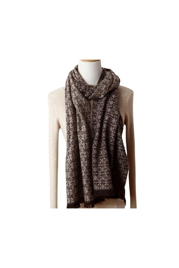 KATIAK Echarpe femme Automne Hiver Argent Cuivre Motif Frange Double Face Jacquard Fourrure Écharpe 35 * 190Cm-D-35 * 190Cm 1