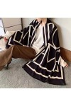 Écharpe Femme Écharpe Double Face Ligne Femme Épaissie Grand Châle Doux Chaud