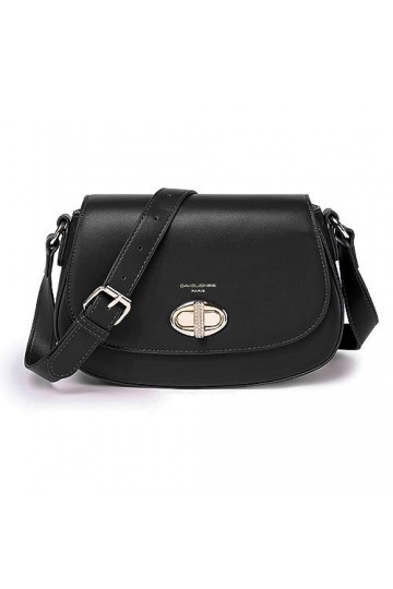 David Jones - Sac Bandoulière Femme - Besace Sac à Main Porté Epaule Croisé Simili Cuir PU - Pochette Sacoche à Rabat Tourniq