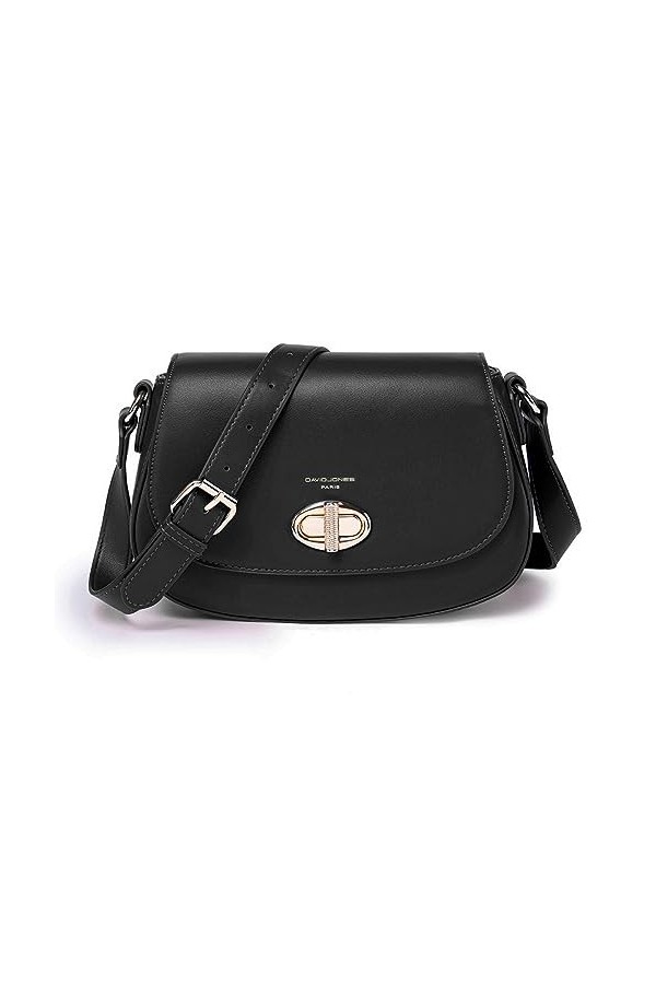David Jones - Sac Bandoulière Femme - Besace Sac à Main Porté Epaule Croisé Simili Cuir PU - Pochette Sacoche à Rabat Tourniq