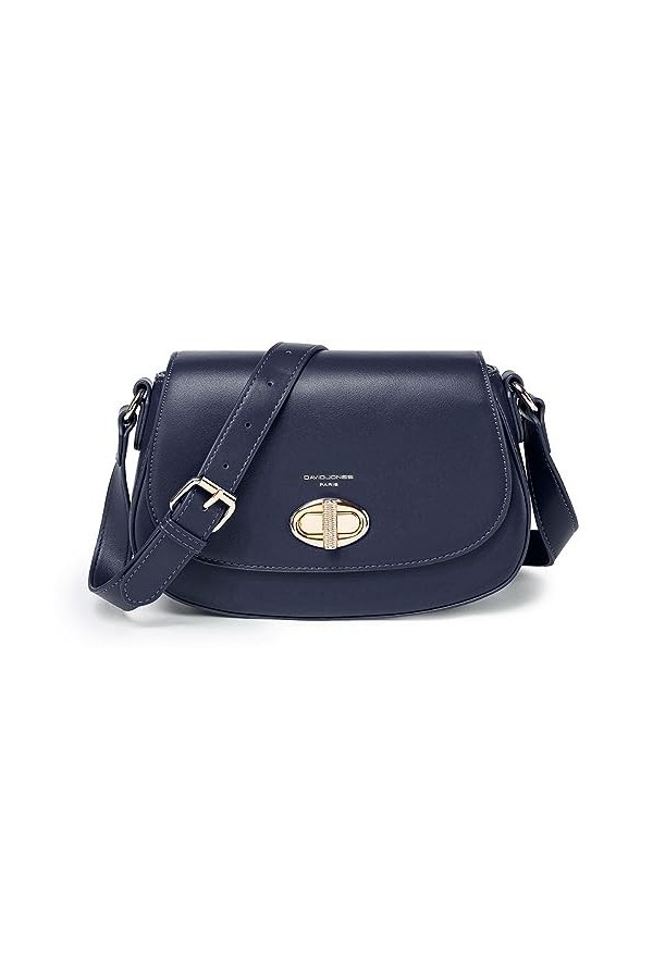 David Jones - Sac Bandoulière Femme - Besace Sac à Main Porté Epaule Croisé Simili Cuir PU - Pochette Sacoche à Rabat Tourniq