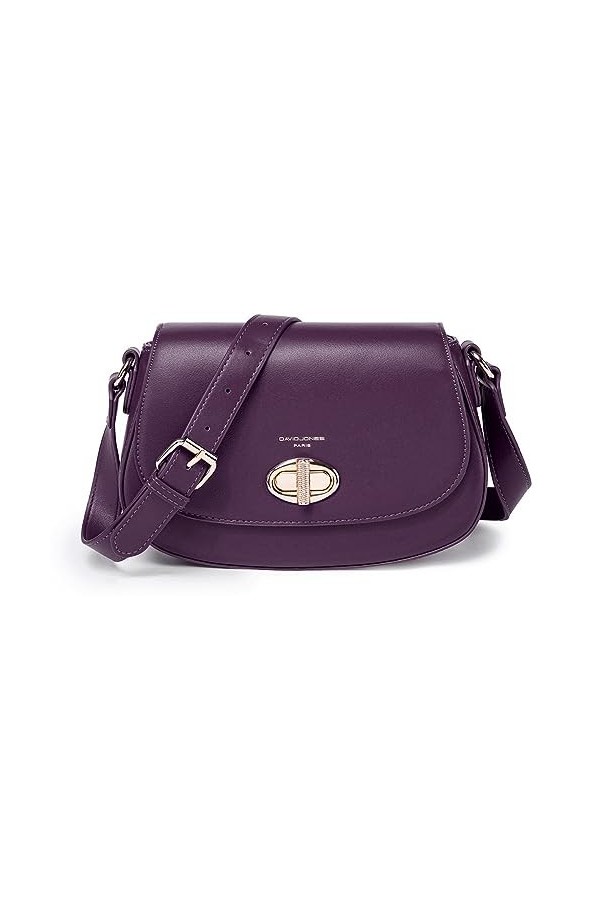 David Jones - Sac Bandoulière Femme - Besace Sac à Main Porté Epaule Croisé Simili Cuir PU - Pochette Sacoche à Rabat Tourniq