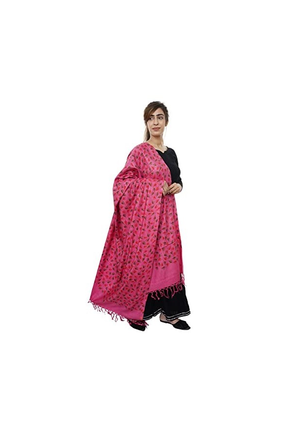 Handicraft Bazarr Écharpe de mariée en coton et soie de style hippie - 122 x 213 cm - Écharpe dhiver douce et chaude - Pour 