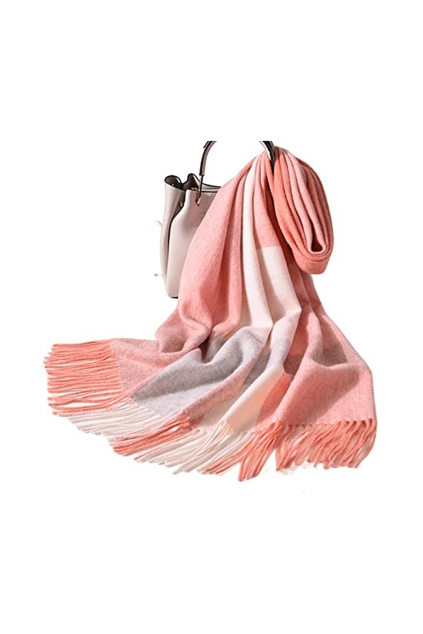 OVLAJ Echarpe Femme Cachemire Cachemire Winter Charves Chaudes pour Femmes Fonds De Silencieux en Laine-Color 5,170X35Cm