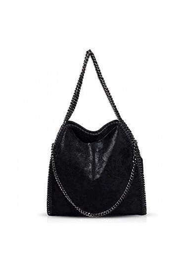 ZIYUEZIKUN Sacs à bandoulière pour femmes dames chaîne, décontracté, grand, Hobo noir 