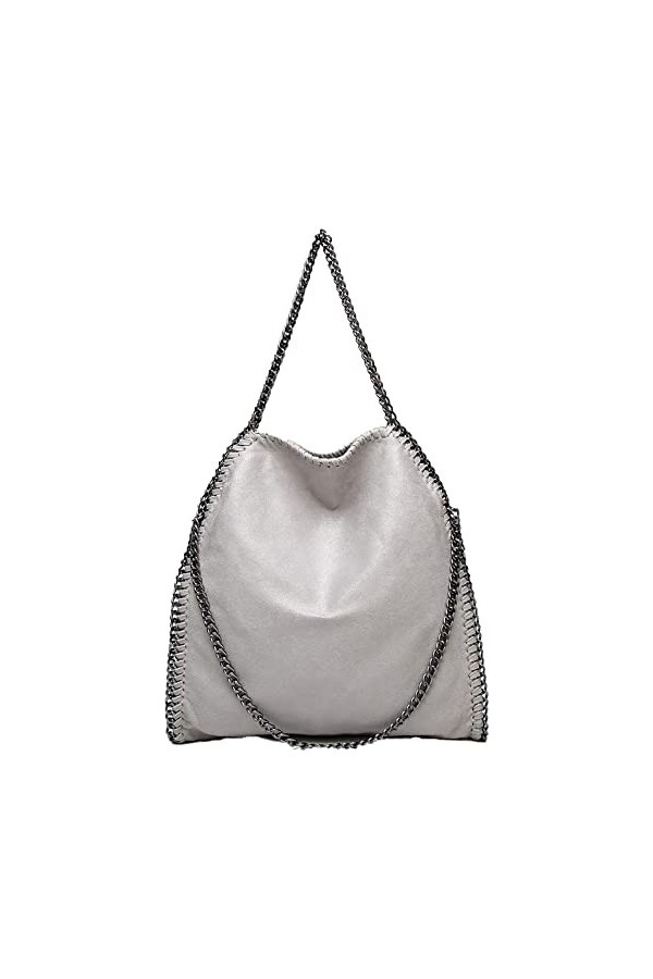 ZIYUEZIKUN Sacs à bandoulière pour femmes dames chaîne, décontracté, grand, Hobo noir 