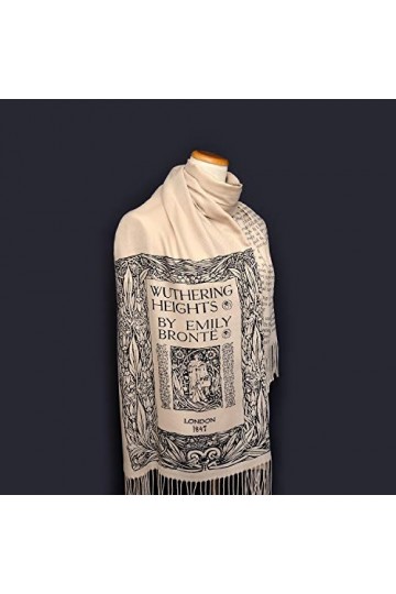 Wuthering Heights par Emily Brontë Écharpe Châle, beige, 72" x 26"