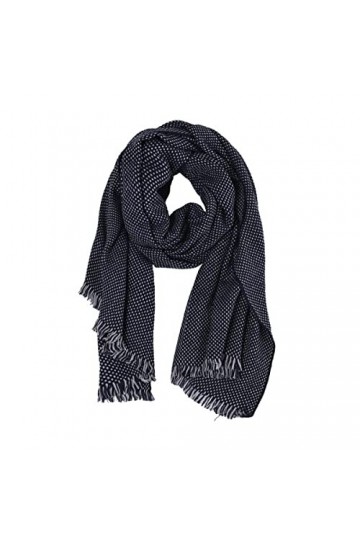 Foulard en Soie, Écharpes de Couverture pour Femme Écharpe en Cachemire Hiver Pashnima Châle Wrap Écharpe à Pois Couleur Unie