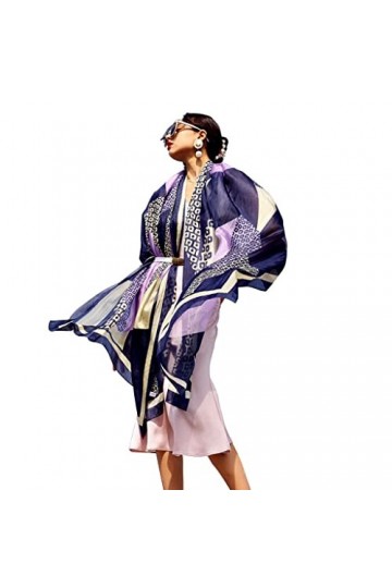 QINGTAOSHOP Châles Minces pour Femmes Écharpes Longues Mères Écharpes en Soie Haut De Gamme Minces Vacances en Plein Air Supe