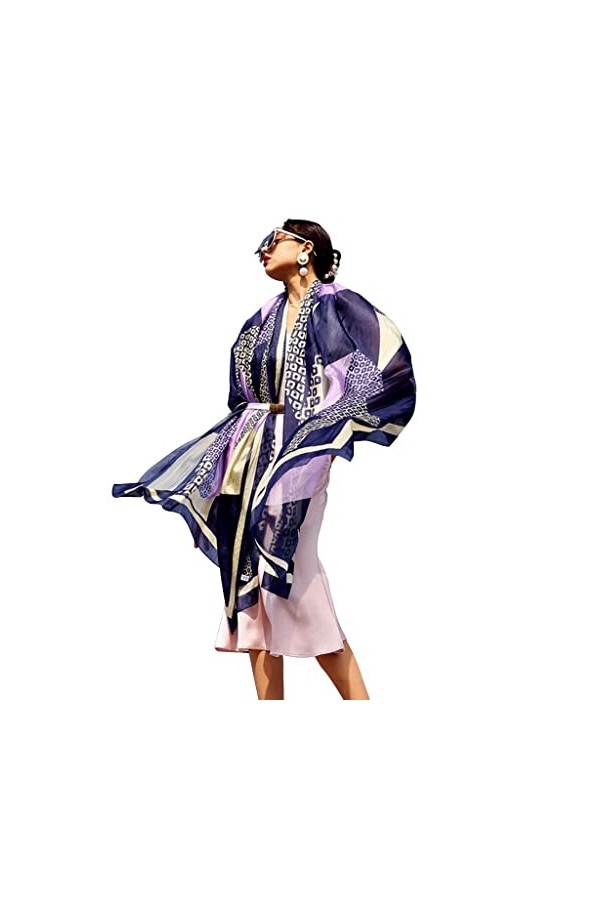 QINGTAOSHOP Châles Minces pour Femmes Écharpes Longues Mères Écharpes en Soie Haut De Gamme Minces Vacances en Plein Air Supe