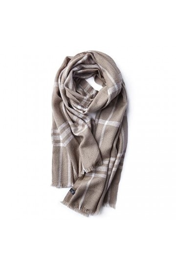 Foulard en Soie, Couverture Doux Châle Tartan en Laine à Carreaux Mode Longs Wraps Écharpe Écharpes Chaudes dhiver pour Femm